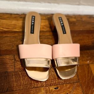 Zara pink and rose gold sandals